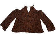 Leopard Cold Shoulder Top