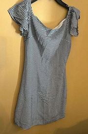Bebe blue and white stripe dress 4