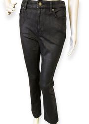 Seam coated high-rise skinny jeans