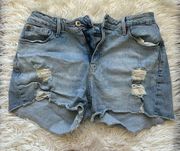 Denzin Levi's High Rise Denim Shorts Distressed