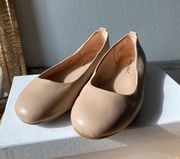 Nude Leather Ballet Flats