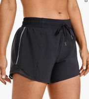 Women's Mid-Waist Workout Running Shorts Mesh Liner - 2.5"