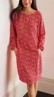 BODEN Serena Dress Cherry Red Ditsy Pop Size 6