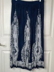 Philosophy Blue And White Boho Maxi Skirt