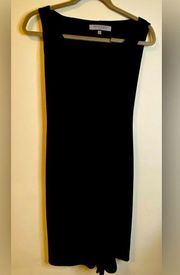 Anne Klein Black Formal Maxi Dress Ruched Front Sz 2 XC
