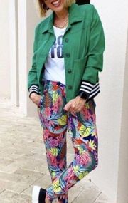 Cabi Snappy Jogger Tropical Floral Print Pants