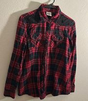 Women’s Harley Davidson snap up longsleeve plaid shirt