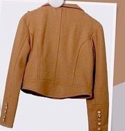 Forever 21 'XXI' Women’s Camel Tan Wool Military Peacoat Crop Jacket Size Small