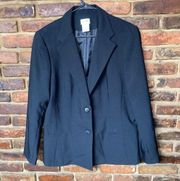 Liz Baker Black 2-Button Blazer Jacket Women's Size 16T Tall