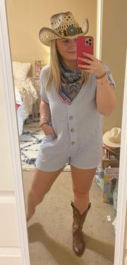 Baby Blue Short Sleeve Romper