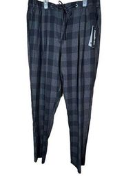 Karl Lagerfeld Black Gray Checkered Pants Size 12