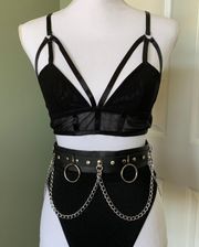 BLING NOIR - Hoop and Chain Belt