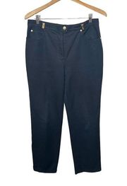 ST. JOHN SPORT Women's Size 10 Cotton Trouser Pant 5 Pocket Jean Black Preppy