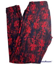 Leggings One Size  Leggings One Size Red and Navy Blue Pattern