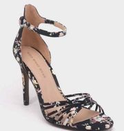 Floral Satin Strappy Heel