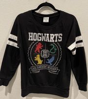 HARRY POTTER Hogwarts Long Sleeve Black Crewneck Sweater