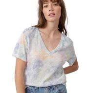 NWT Rails The Cara V-Neck T-Shirt in Rainbow Tie Dye