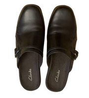 Clarks Leather Mule Sandals Black Size 8.5 Leather uppers