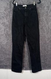 Abercrombie & Fitch 90s straight ultra High Rise curve love  black size 28