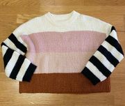 Harper Heritage Dinora Slouchy Preppy Granola Minimalist Chunky Sweater