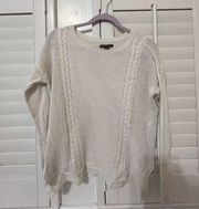 American Eagle Cream white  tight knit light weight sweater. Size S.