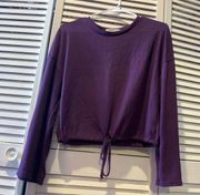 Cute Purple Drawstring Crop Top 