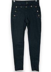 Scotch & Soda Maison Scotch Jolie Vagabonde Button Detail Black Jeans