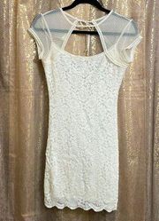 Urban Outfitters UK Silence + Noise Mia Lace Shrug Bodycon Dress in Ivory S NWOT