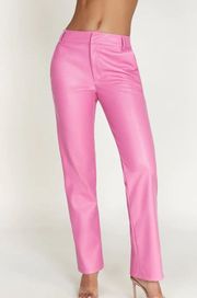 Pink Faux Leather Pants