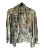 Joseph Golden 100% Cotton Tie Dye Geometric Artsy Lightweight Cardigan One Size