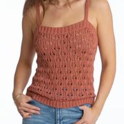 cotton pointelle tank burnt sienna  Size Medium