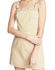 Lost+Wander Yellow Mimosa Ruffled Gingham Sleeveless Mini Dress