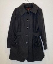 Miss Sixty Winter Trench Coat Retro Y2K Flared Button Closure EUC Sz M Women’s