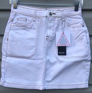 White Denim Mini Skirt