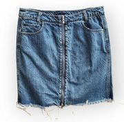 For the Republic Front Zip Up Jean Mini Skirt 12