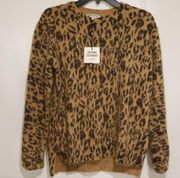 💕OPENING CEREMONY💕 Cheetah Fur Crew Neck Sweater Medium M NWT