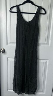 XCVI black crochet midi dress size small