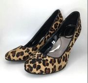 Women’s Size 7 Animal Print Leopard Leather Pumps Heels