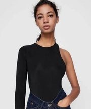 ZARA  one shoulder long sleeve backless bodysuit small