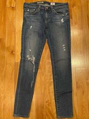 AG Adriano Goldschmied "the legging ankle" with rips jeans size 26R