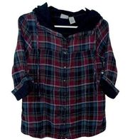 Daytrip plaid button down top size M