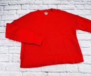 Duluth Trading Co. Sweater Women's Medium Red Heritage Shaker Stitch Pullover