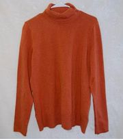 Duluth Trading Co. Orange Long Sleeve Turtleneck Sweater size medium