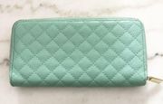 Quilted Teal Card Wallet Clutch Forever 21