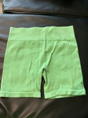 green biker shorts