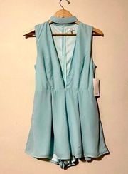 Tobi  Deep Inside Mock Neck Romper in Mint