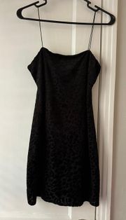 Wild Fable Black Velvet Cheetah Print Dress