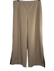 La Ligne X Target Women's Tan Black Striped Wide Leg with Slits Trousers Size 1X