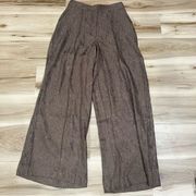 NEW House of Harlow 1960 Brown Wide Leg Crinkle Pants Women’s Small