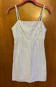 Blue and White Striped Dress